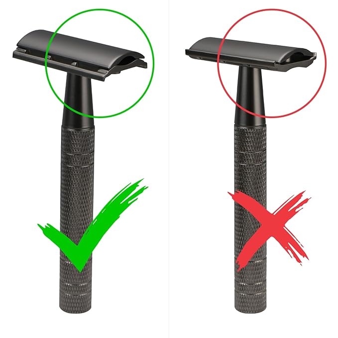 Matte Gun Black Double Edge Safety Razor, Single Blade Razors for Men and Women, with 10 Stainless Steel Safety Razor Blades, Reusable, Eco-friendly, Smooth and Close Shaving, Plastic Free-VivaGrace Women