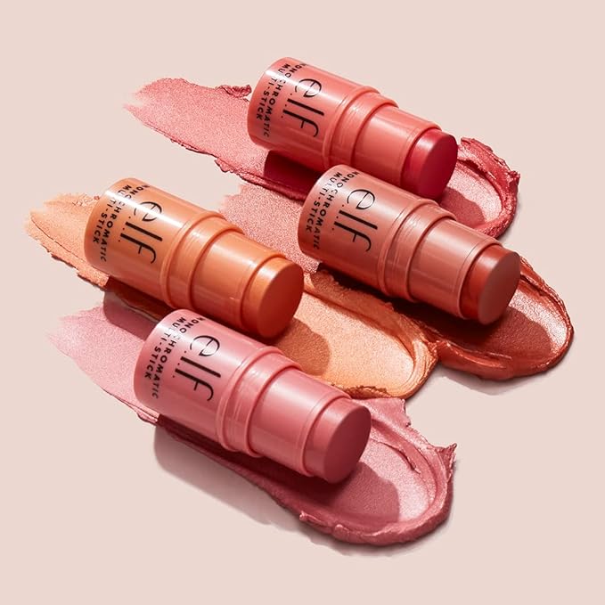 e.l.f. Monochromatic Multi Stick, Travel-Sized Luxuriously Creamy & Blendable Color For Eyes, Lips & Cheeks, Vegan & Cruelty-Free, Glimmering Guava-VivaGrace Women