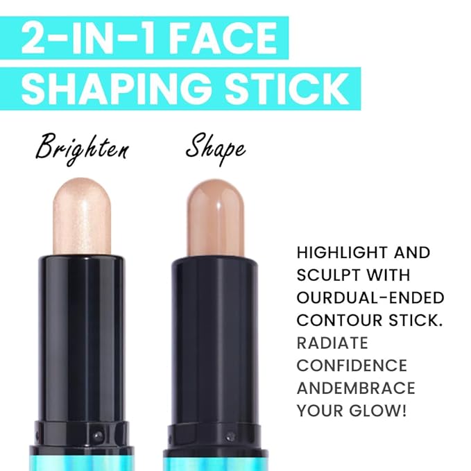 evpct 2in1 Face Shaping & Contouring Stick Cream Contour Concealer Bronzer Stick Makeup Kit for Beginner Face Highlighter Makeup Stick contorno maquillaje de maquillaje profesional, 01 NEW Fair-VivaGrace Women