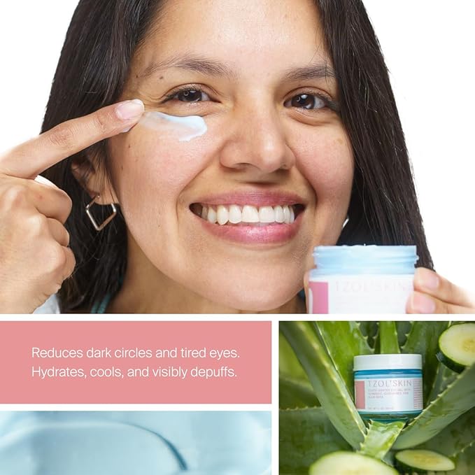 TZOL’SKIN - Youth Igniter Eye Gel - For Tired Eyes - Reduces Look of Puffiness, Fatigue & Dark Circles - Hydrating & Smoothing - Caffeinated - No Paraben, Silicones & Sulfates - Vegan - Cruelty Free-VivaGrace Women
