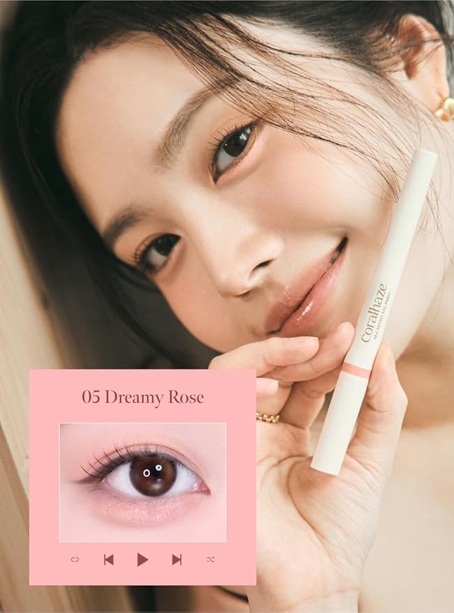 CORALHAZE Idol AEGYO-SAL Maker 05 Dreamy Rose, 2-in-1 Under-Eye Highlighter and Contour Liner for Bright, Voluminous Eyes, Long-Lasting, Smudge-Proof Shimmer Stick with Natural Glow, Korean Beauty-VivaGrace Women