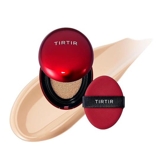 [*Mini Size*] TIRTIR Mask Fit Red Cushion Foundation | Full coverage, Weightless, Skin fit, Satin Glow Finish, Korean Makeup BB Foundation, beauty, Tattoo cover up, Buildable (#23N Sand / 0.15 Fl Oz)-VivaGrace Women