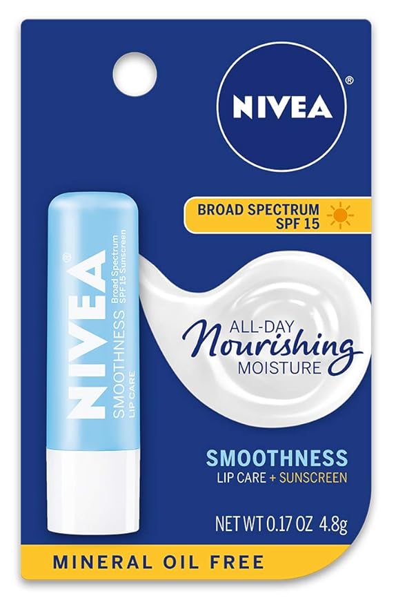 NIVEA Smoothness Lip Care SPF 15 Carded, 1 Count, Pack of 6-VivaGrace Women