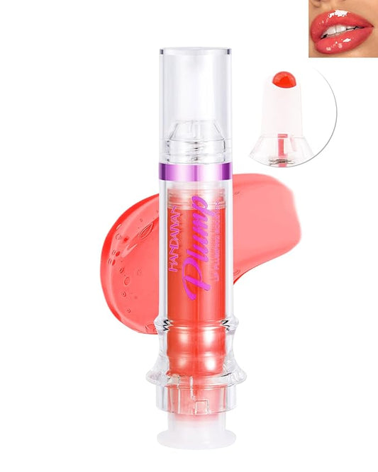 Spicy Lip Plumping Booster,Plumping Lip Oil with Chili Extract, High-Shine Smooth Fuller Lips, Hydrating & Volumizes Lip Glaze, Plump and Pout Lip Plumper Lipstick, Christmas Makeup Gift for Women-04#-VivaGrace Women