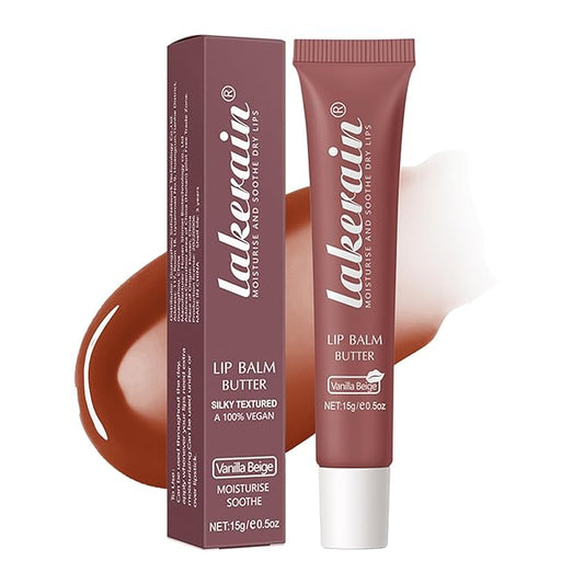 Lip Butter Balm, Day/Night Hydrating Lip Mask, Moisturizing Lip Balm Butter, Ultra-Nourishing Lip Care Moisturizer, Lip Butter Gloss Shine Lip Glow Oil Makeup#2 Vanilla Beige-VivaGrace Women