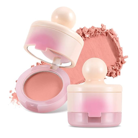 Boobeen Blush Compact for Face, Matte Powder Blush for Cheeks Powder Palette, Nude Light Blush with Puff, Blusher Makeup for a Radiant, Natural Glowing-VivaGrace Women