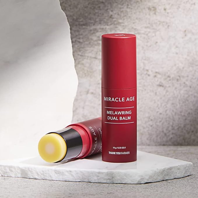 THANKYOU FARMER Miracle Age Melawring Dual Balm, Korean Eye Cream for Face, Fast-absorbing Anti Wrinkle Balm Stick, Crows Feet Eye treatment Product, Fine Lines Lifting, 0.35oz-VivaGrace Women
