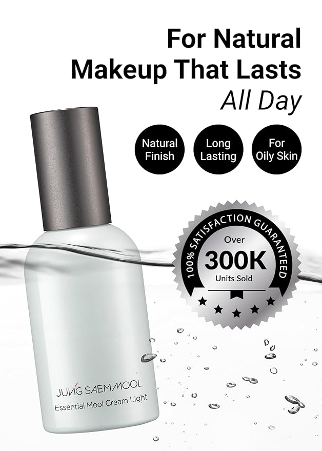 JUNG SAEM MOOL Essential Mool Cream Light 1.7 Fl Oz, Hydrating Water Cream with Ceramide and Centella, Perfect Prep Step Before Cushion Foundation for Smooth, Radiant Finish, Korean Skincare-VivaGrace Women