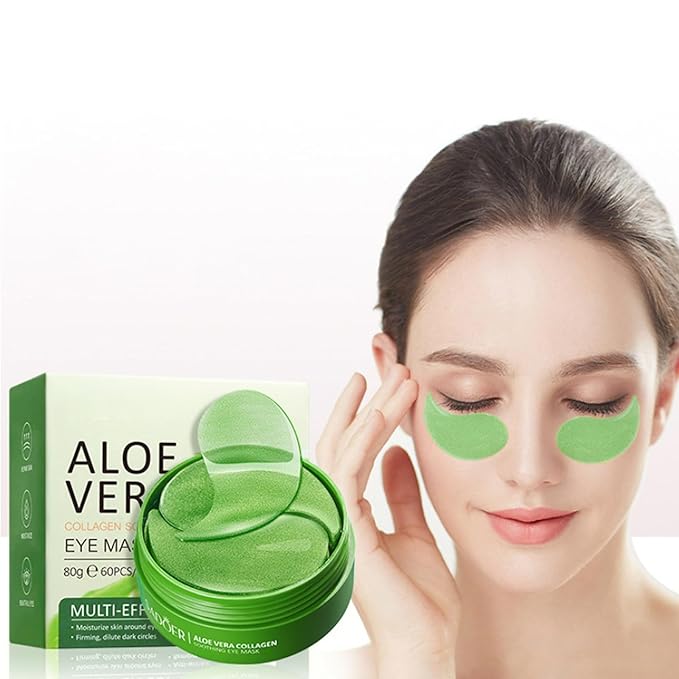 Under Eye Patches for Dark Circles, Puffiness and Eye Bags, Aloe Vera Eye Mask,Wrinkle Treatment Anti-Aging Rejuvenating Moisturizing Skin Care 60PCS Collagen Eye Gel Pads Anti-Wrinkle Eye Patches-VivaGrace Women