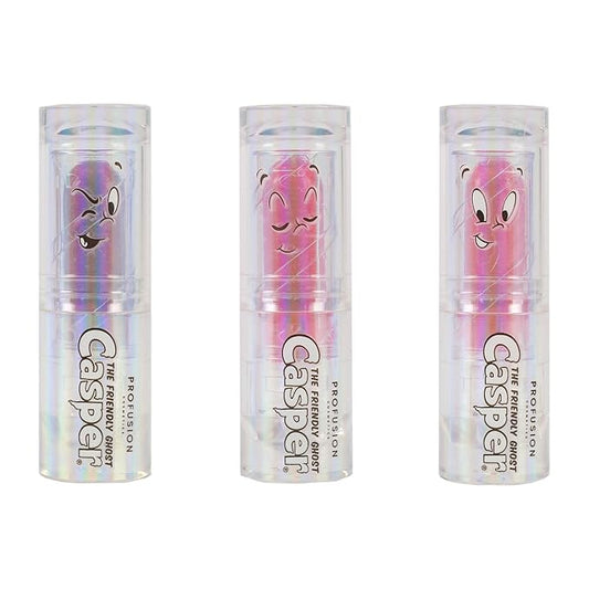 Profusion Cosmetics Casper The Friendly Ghost 3 PC Lip & Cheek Balm Set, Moisturizing Clear Shine Lip Balm and Nourishing Cheek Balm, Unique Makeup Blending Formula, Easy Apply and Long-Lasting Wear-VivaGrace Women