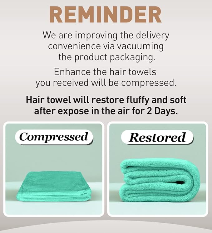 Hicober Microfiber Towel, Turbans for Wet Hair, Drying Wrap Towels for Curly Hair Women Towel Wrap for Kids-Purple,Green,Grey-Pack of 3-VivaGrace Women