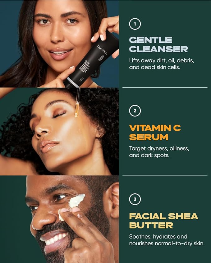 Buttah Skin by Dorion Renaud Complete Melanin-Rich Skin Care Kit | Shea Butter, Vitamin C Serum, Facial Cleanser | Organic & Natural | Black-Owned-VivaGrace Women