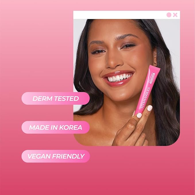 Vitamasques Lip Butter Balm Strawberry, Korean Lip Balm - Peptide Lip Treatment - Lip Balm Hydrating - Light Tinted Lip balm - Made in Korea - 0.33 fl.oz-VivaGrace Women