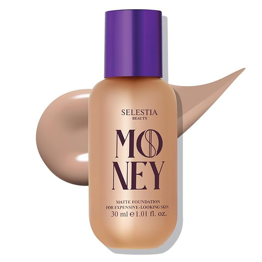 Matte Foundation Money - Long-Lasting Makeup Foundation with Flawless & Buildable Coverage - Liquid Foundation for All Skin Types (Almond)-VivaGrace Women