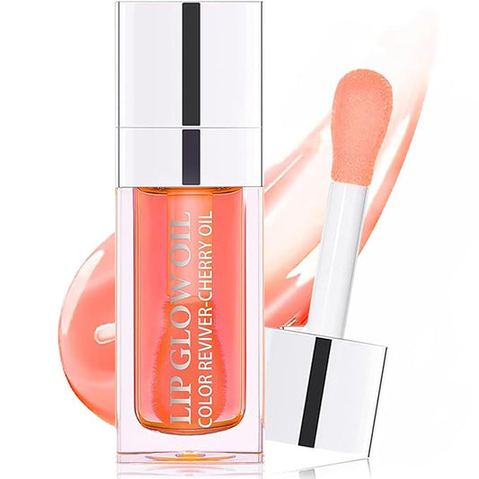 Plumping Lip Oil, Moisturizing Lip Glow Oil, Long Lasting Nourishing Lip Gloss Lip Balm, Non-sticky Transparent Toot Lip Oil Tinted for Lip Care and Dry Lip - Pink-VivaGrace Women