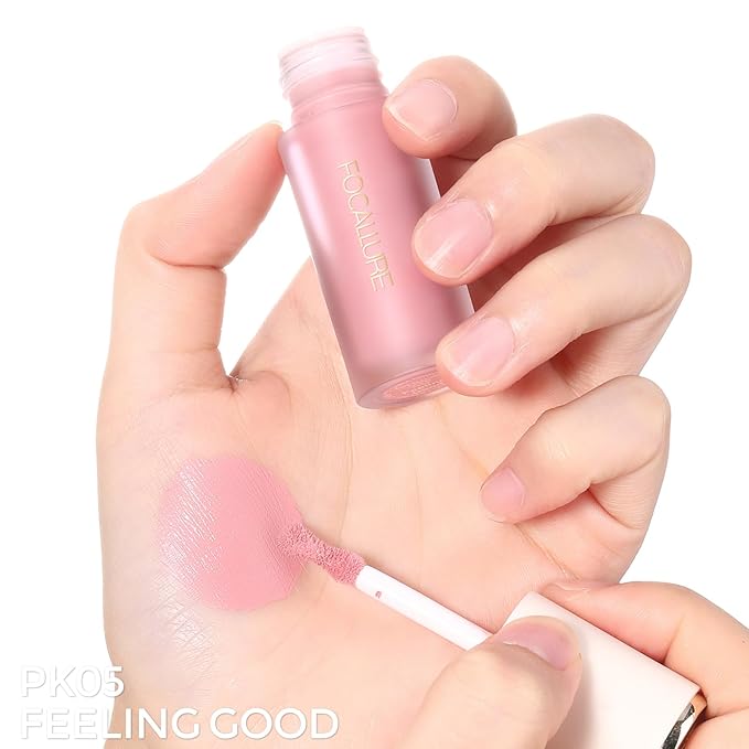 FOCALLURE Silky Cream Liquid Blush,Leaving a Matte Dewy Makeup Look,Easy to Apply and Create a Natural Flush,Long Lasting and Lightweight Cheek Blush Face Makeup,FEELING GOOD-VivaGrace Women