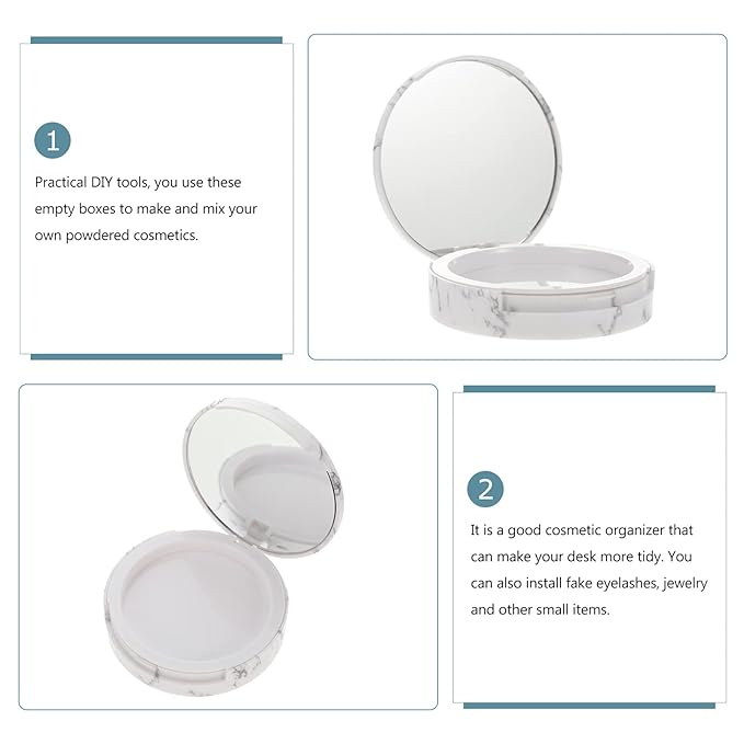 EXCEART Makeup Powder Container Pressed Powder Box 2Pcs Compact Cosmetic Powder Containers Makeup Empty Loose Powder Boxes (Assorted Color) Makeup Powder Puff-VivaGrace Women