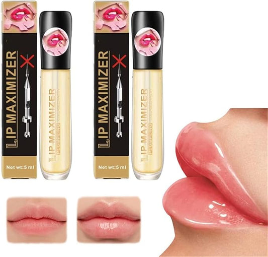 Vitamin E Lip Plumping Serum, Lip Hyaluronic Lip Plumper, Lip Plumping Serum Instant Lip Balm for Moisturize, Eliminate Dryness Wrinkles Enhances Plump Gloss (2PC)-VivaGrace Women
