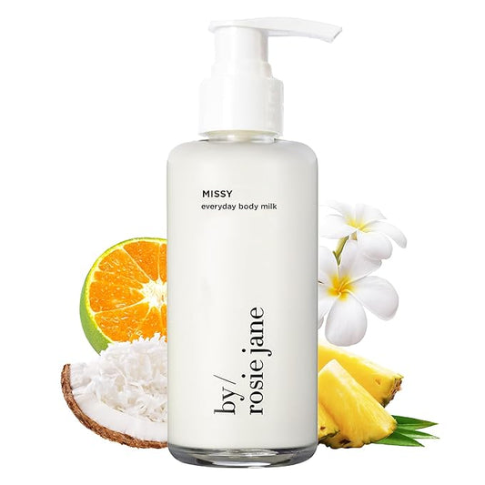 By Rosie Jane Everyday Body Milk (Missy) - Hydrating Toner & Body Moisturizer to Help Even Skin Tone - Infused with Soothing Aloe Vera and Turmeric Root to Promote Anti-Aging (5 Ounce)-VivaGrace Women