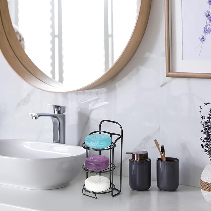 3-Tier Shower Soap Shampoo Bar Holder, Self Adhesive & Freestanding Draining Bathroom Soap Dish Caddy for Bathroom Wall Accesories Decor-VivaGrace Women