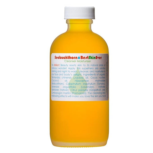 LIVING LIBATIONS - Organic Best Skin Ever All-In-One Facial Cleanser, Exfoliator + Moisturizer | Natural, Wildcrafted, Vegan Clean Beauty (Seabuckthorn)