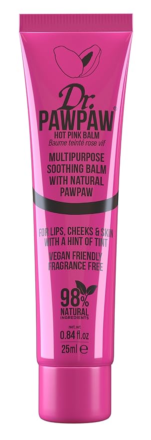 Hot Pink, Multi-Purpose Natural No Fragrance Balm for Hydrating Lips, Skin, Hair, Cuticles, Nails & Beauty Finishing (25 ml)-VivaGrace Women