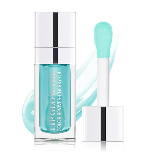 Hydrating Lip Glow Oil, Lip Oil Gloss Transparent Toot Tinted Nourishing Long Lasting Repairing Lightening Lip Lines (ALOE) 0.2 OZ-VivaGrace Women