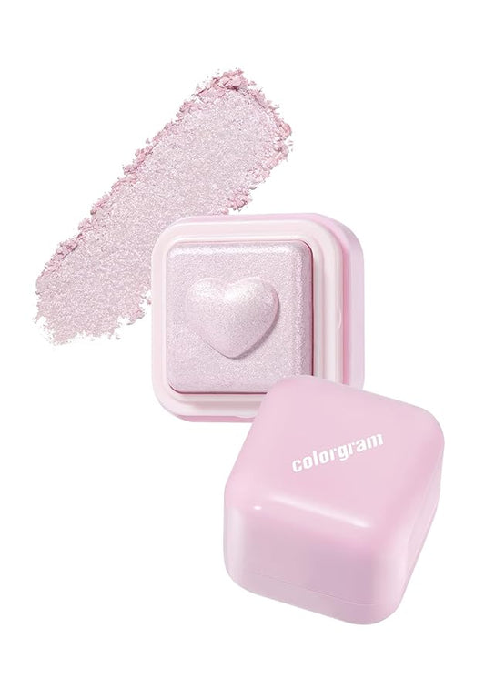 COLORGRAM Milk Bling Heartlighter 02 Pink Heart | Silky Smooth Versatile Creamy Highlighter with Shimmery Finish, Soft and Natural Glow Perfect for Daily Makeup-VivaGrace Women