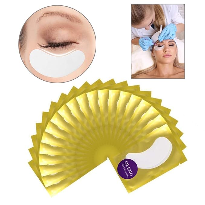 55 Pairs Set, Under Eye Hydrogel Pads, Professional Lint Free Eye Mask Eyelash Extension Gel Patches Kit for Adhesive Lash Beauty Tool (Golden)-VivaGrace Women