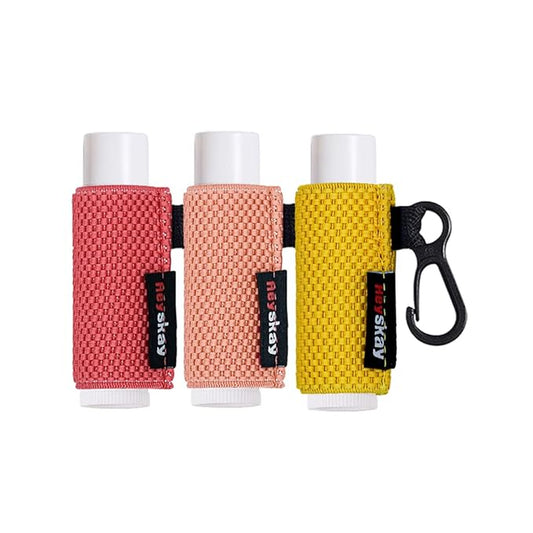 3PCS Lip Balm Holder Sleeves Keychain Lipstick Sleeves Lip Gloss Holder Keychain Chapstick Elastic Sleeves-VivaGrace Women