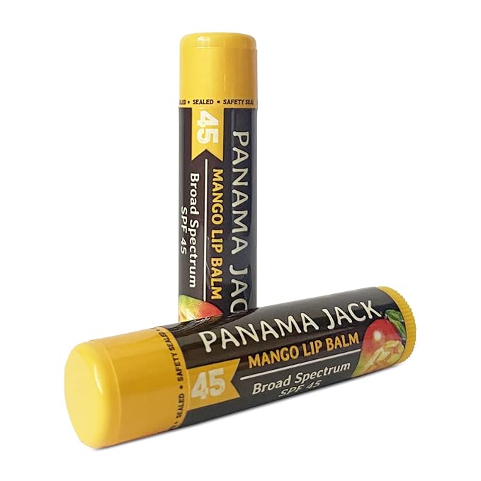 Panama Jack Sunscreen Lip Balm - SPF 45, Broad Spectrum UVA-UVB Sunscreen Protection, Prevents & Soothes Dry, Chapped Lips, Mango, 7-pack-VivaGrace Women