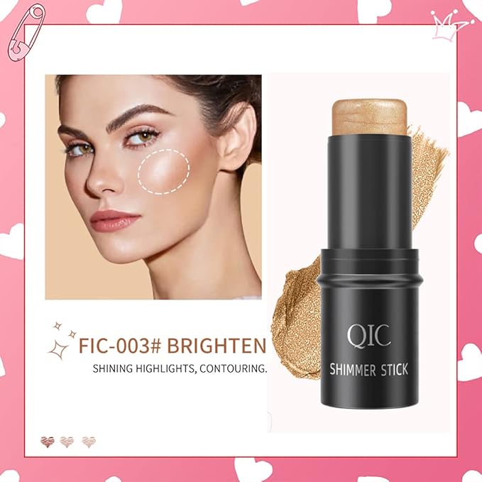 Face Sticks Trio, Blush Stick, Contour Stick, Highlighter Makeup Stick, Cream Blush Stick for Cheeks, Eyes and Lips, Facial Repair Bronzer Shading Stick, Smooth Shimmer Face Highlighter Wand-VivaGrace Women