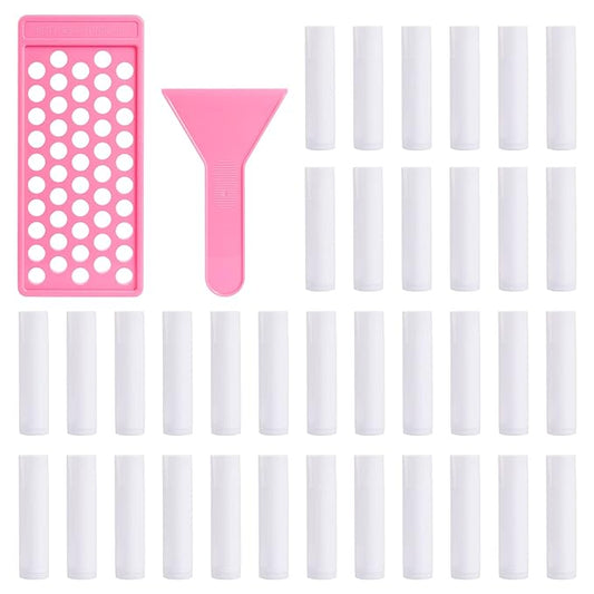 RONRONS Lip Balm Crafting Kit, Professional Lipsticks Filling Tray and Spatula with 50 Pieces Lip Balm Tubes with Twist Caps, DIY Lip Care Balms Making for Valentine's Day Christmas Gifts Business-VivaGrace Women