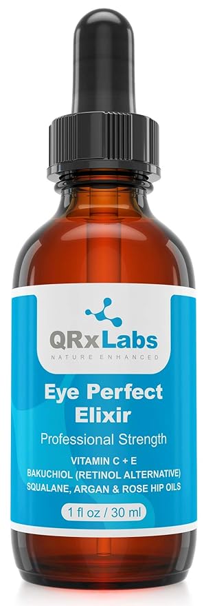 Eye Perfect Elixir - With Bakuchiol (Retinol Alternative), Pure Argan and Rosehip Oils, Squalane, Vitamin C & E - Best Anti-Aging Treatment Serum for Bags, Puffiness, Wrinkles, Crow Feet-VivaGrace Women