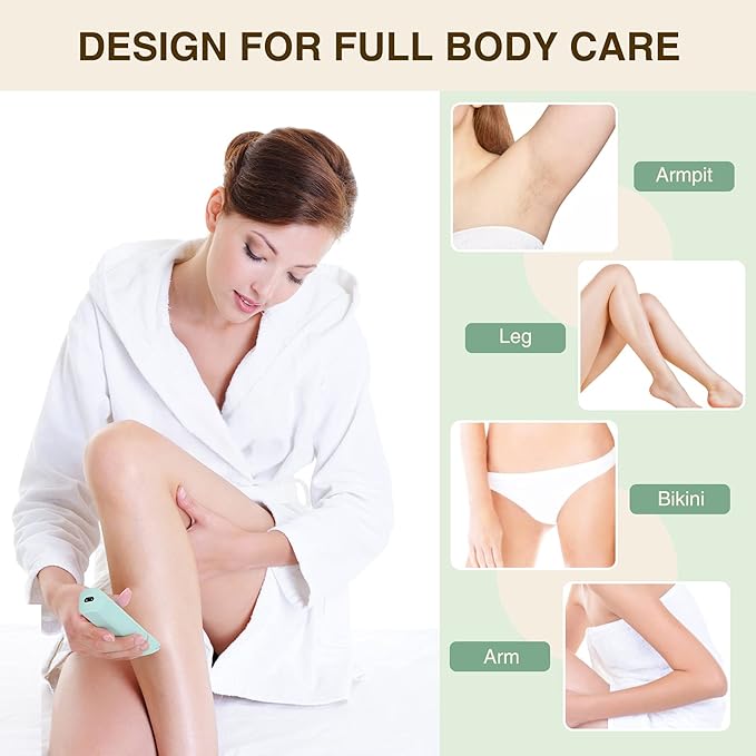 Waterproof Bikini Trimmer Women Electric Razor for Pubic Hair Women's Foil Shaver Rechargeable Shaver Removal with Snap-in Ceramic Blades IP7X Washable Head,Wet and Dry Use,Green-VivaGrace Women