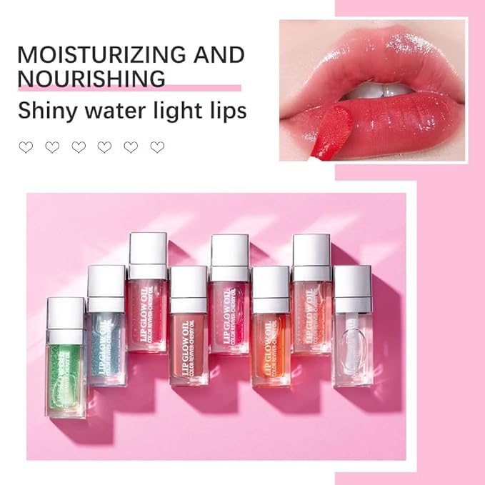 Hydrating Lip Glow Oil, Moisturizing Lip Glow Oil, Nourishing Glossy Transparent Lip Oil, Plumping Lip Oil, Lip Balm, Non-sticky Tinted Toot Lip Balm for Lip Care (GREEN APPLE) 0.2 OZ-VivaGrace Women