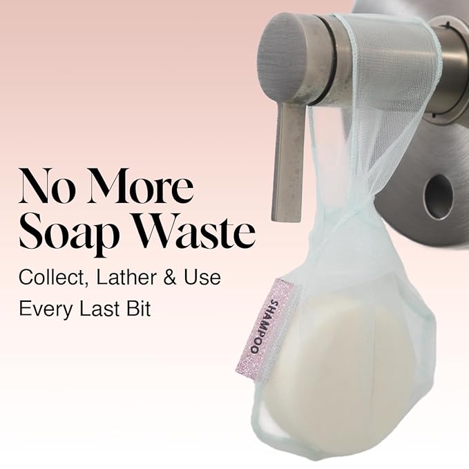 Kitsch Bar Soap Saver Bag - Soap Dish and Soap Holder for Shampoo Bar, Conditioner & Body Wash – Recycled Mesh Beauty Bar Soap Pouch, Eco-Friendly, Patented Bag - Mint-VivaGrace Women