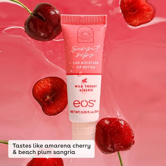 eos 24H Moisture Super Balm- Pink Lemonade & Wild Cherry Slushie, Lip Mask, Day or Night Lip Treatment, Made for Sensitive Skin, 0.35 fl oz, 2-Pack-VivaGrace Women