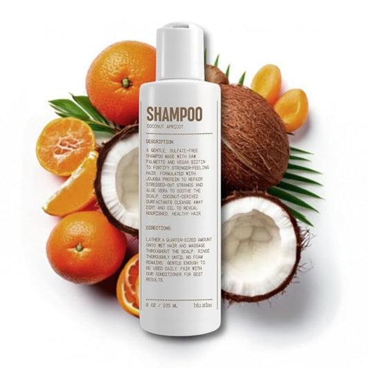 Blu Atlas Men's Natural Shampoo – Organic, Sulfate-Free, Paraben-Free – Deep Cleansing & Hydrating – Coconut Apricot Scent – Made in America – 8 oz-VivaGrace Women