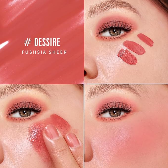 KIMUSE Soft Cream Blush Makeup, Liquid Blush for Cheeks, Weightless, Long-Wearing, Smudge Proof, Natural-Looking, Dewy Finish-VivaGrace Women