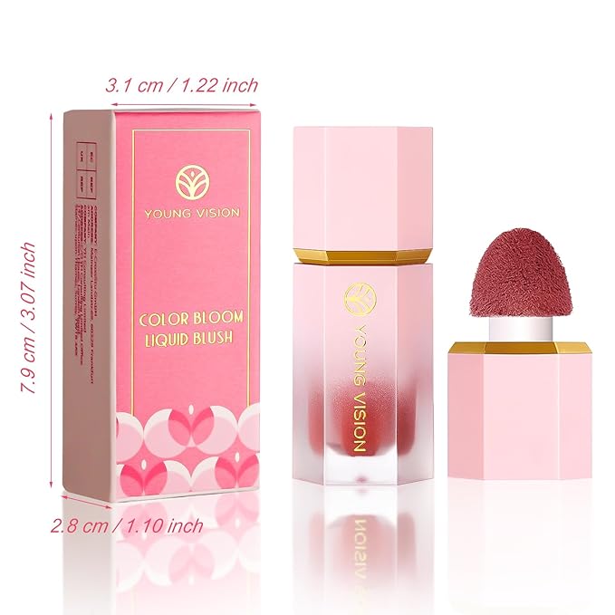 YOUNG VISION Liquid Cheek Blush -Soft Cream Rouge/Blusher Makeup, Buildable Gel-Cream Formula, Long-Wearing, Dewy Finish-VivaGrace Women