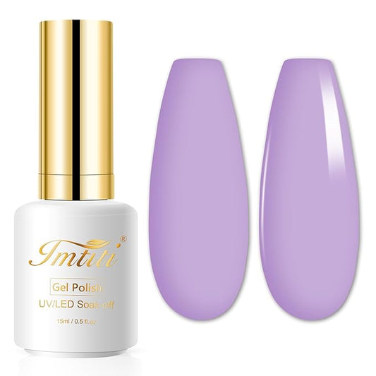 Imtiti Gel Nail Polish, 1Pcs 15ml Purple Color Gel Polish Soak Off LED Nail Polish Gel Nail Art Design Manicure Salon DIY at Home Holiday Gift