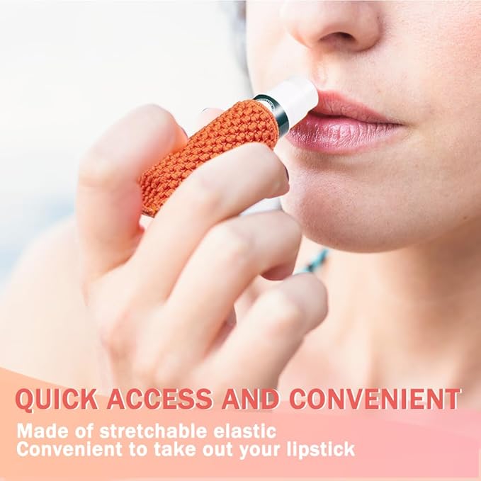WKieason Lip Balm Sleeves Holder Keychain 4pcs Clip on Chapstick Keychain Holder Pouch Tight-Knit Elastic Lipstick Key Chain Holder-VivaGrace Women