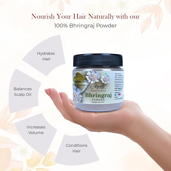 100% Natural Bhringraj Powder | (100 gms) False Daisy Powder Herbal Supplement | Eclipta Alba for Hair Growth Supplements | Karisalankanni Ayurvedic Support for Healthy Hair | Herbal Hair Mix-VivaGrace Women