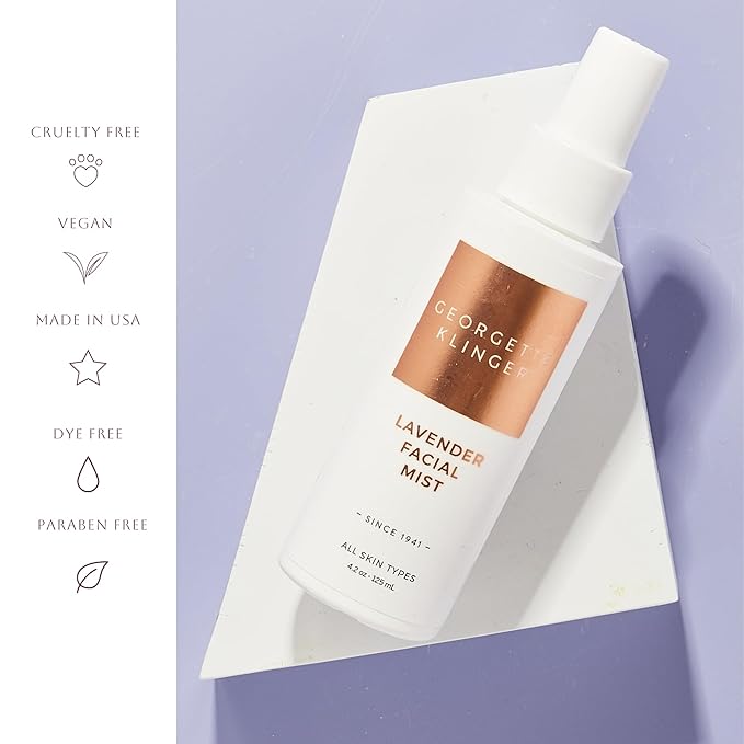 Georgette Klinger Lavender Facial Mist - Moisturizing and Long-Lasting Facial Spray with Aromatherapy, Antioxidants, and Skin-Plumping, Makeup Setting for Dewy, Hydrated Skin - 4.2 oz-VivaGrace Women