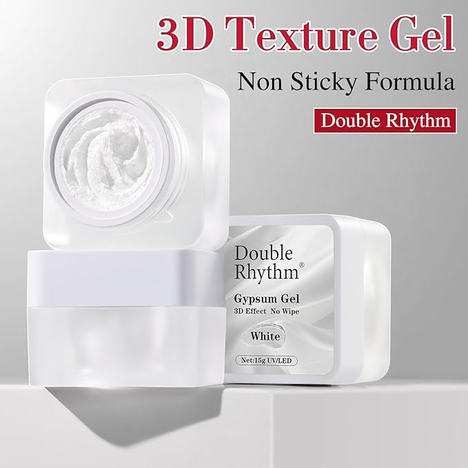 Double Rhythm 3D Nail Gel Solid Sculpting Gel for Nail Art Non-Sticky Hard Gel for Building Carving Molding Nail Extension Soak Off UV/LED Salon Home DIY 0.5 Oz (Gypsum White)-VivaGrace Women
