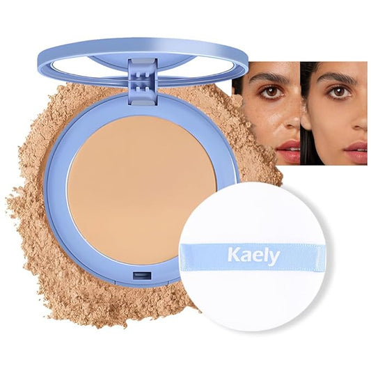 evpct Kaely Oil Control Pressed Face Powder, Get Smooth Flawless Fine Lines and Lightweight Finishing Foundation, Control Shine Long Lasting Waterproof Face Setting Powder Cosmetic, 03 Pure Beige-VivaGrace Women