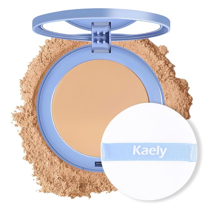 evpct Kaely Oil Control Pressed Face Powder, Get Smooth Flawless Fine Lines and Lightweight Finishing Foundation, Control Shine Long Lasting Waterproof Face Setting Powder Cosmetic, 03 Pure Beige-VivaGrace Women