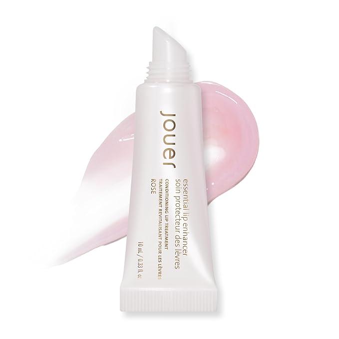 Jouer Essential Vegan Lip Enhancer - Plumping Lip Gloss - Enhancing Lip Conditioner - Moisturize, Plump, & Nourishing Lip Care - Jojoba Seed Oil & Maxi Lip Formula for Moisturizing and Fullness, Rose-VivaGrace Women