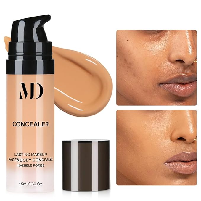 Liquid Primer Set Matte Liquid Full Coverage Oil Control Breathable Invisible Cover Concealer Primer with Face Primer, Makeup Sponge…-VivaGrace Women